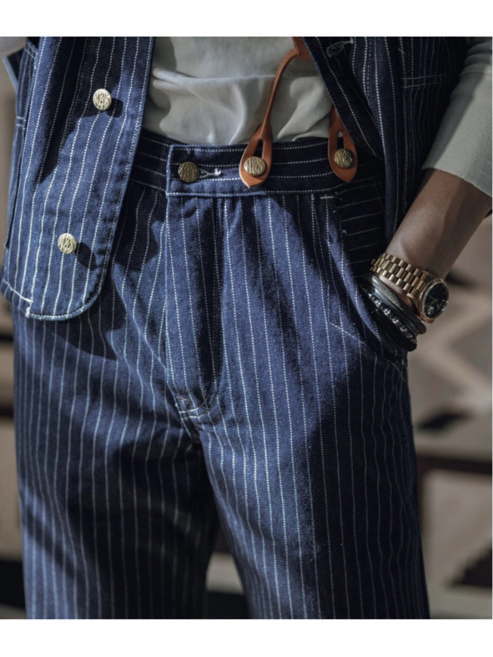 Non Stock W30. 1920s Overall Wabash Railway Indigo Denim Work Pants 100%Cotton M